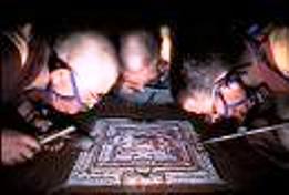 monks making mandala